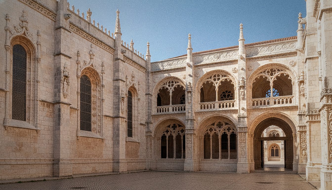 Biglietteria e ingresso al chiostro del Monastero dos Jerónimos a Belém, Lisbona